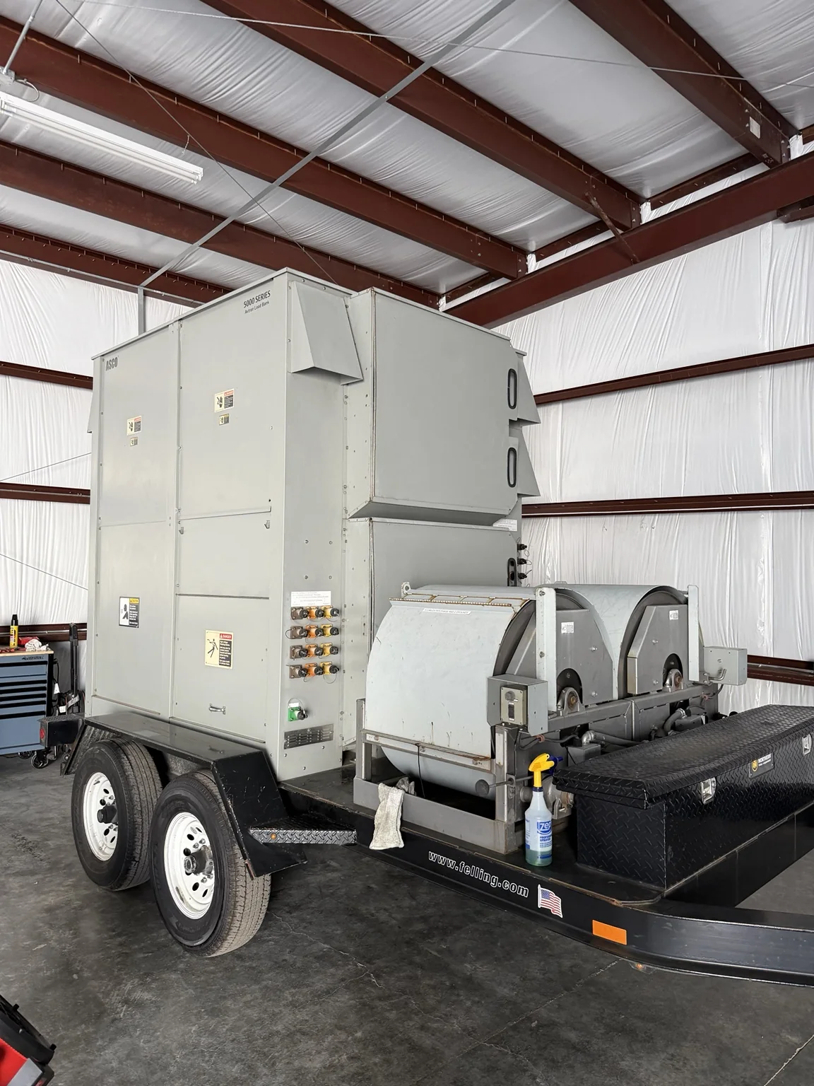 Commercial load bank inside the MPR shop in Kaufman, Texas
