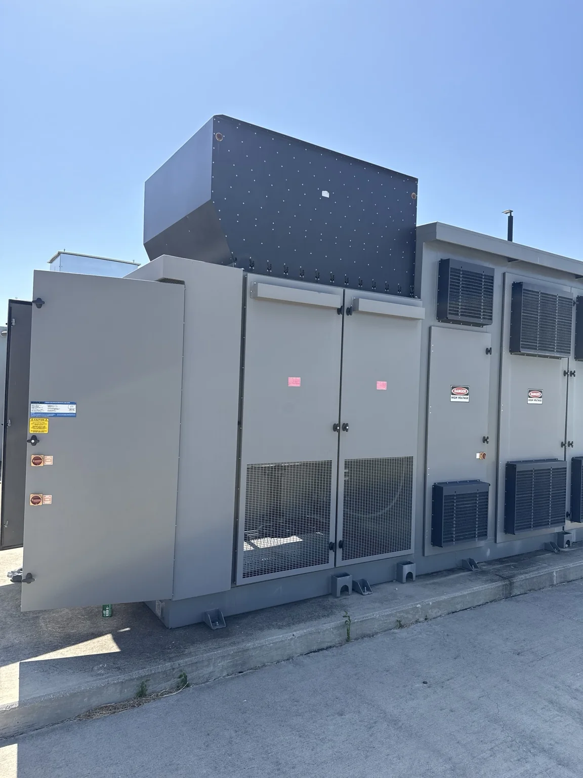 Large commercial load-bank installation with exterior access panels